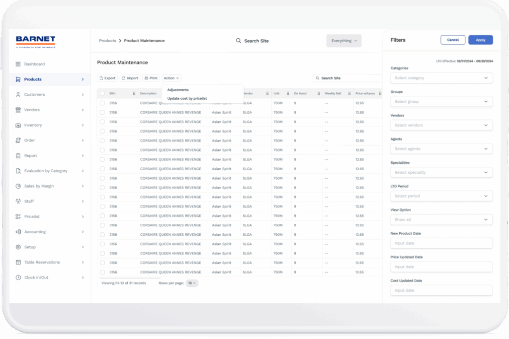 Barnet-dashboard-products